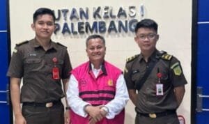 Terdakwa Saharudin, Mantan Kades Lubuk Mas, Kab. Muratara. Klik rakyatsumsel.co.id