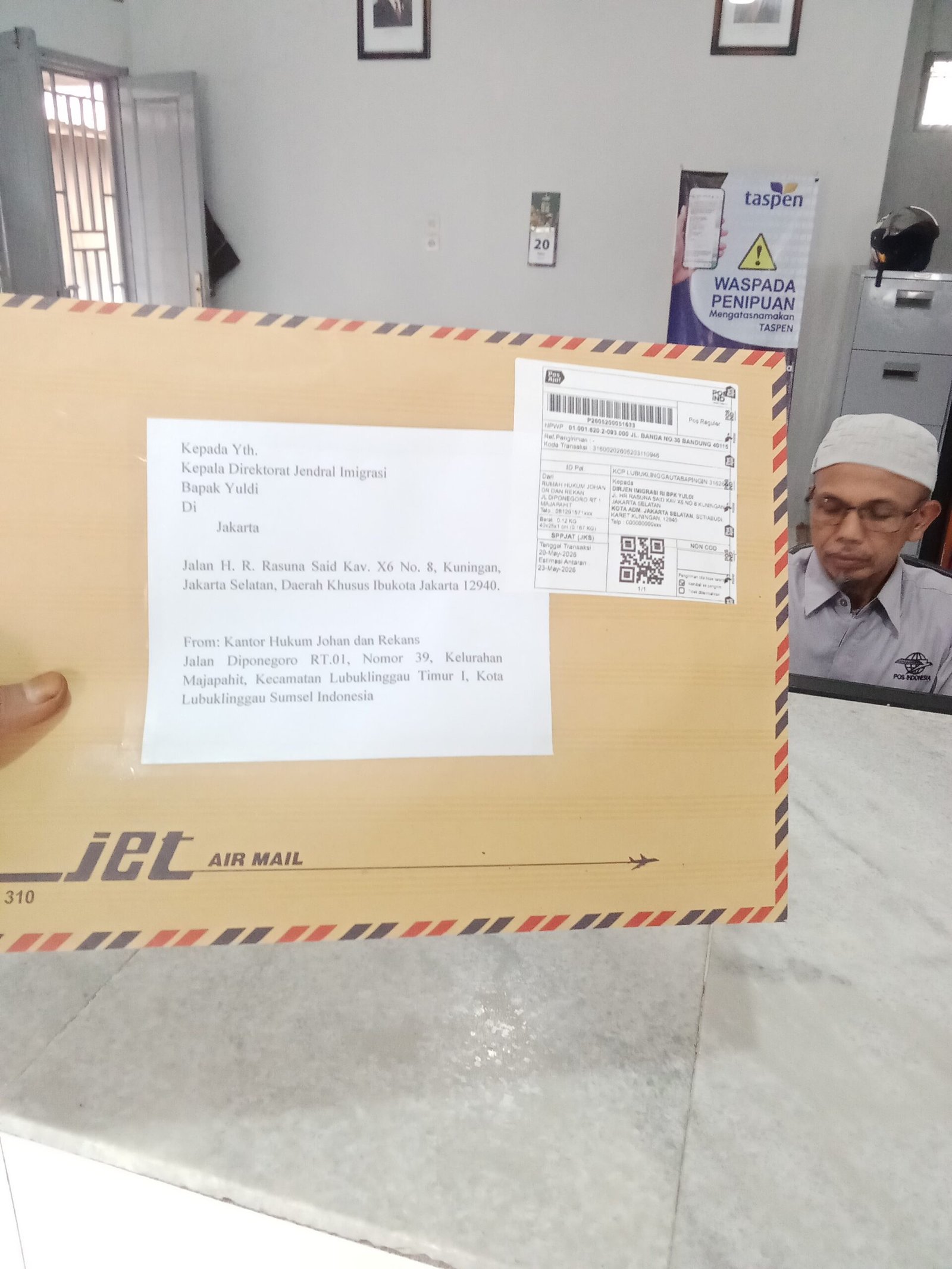 Laporan Resmi Gabungan Aktivis Dan Advocat terkait dugaan jaringan sindikat TKI ilegal ke Malaysia berulang kali terjadi tertuju kepada Direktorat Jenderal Imigrasi ditembuskan ke berbagai pihak.